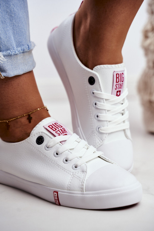 Zapatos casual de mujer Big Star GG274005 Color blanco-rojo