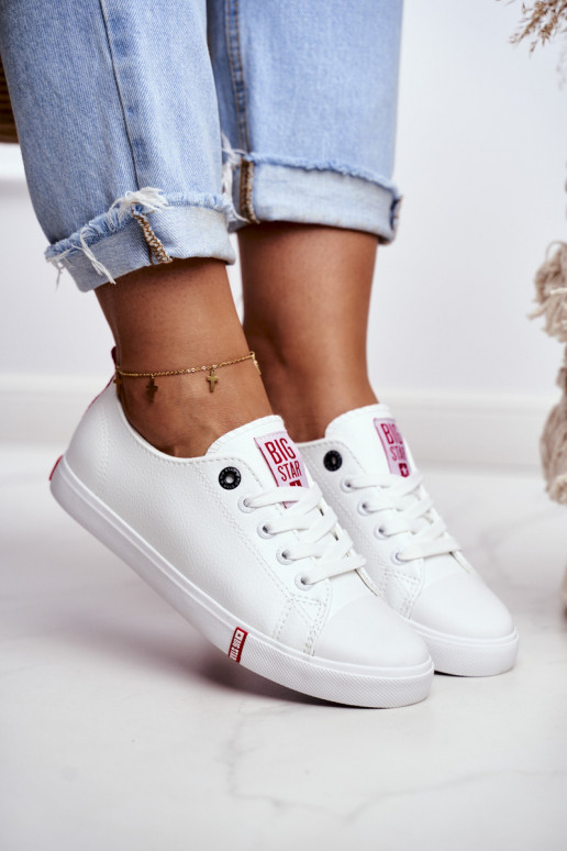 Zapatos casual de mujer Big Star GG274005 Color blanco-rojo