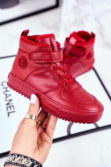 Zapatos deportivos infantiles abrigados Big Star GG374042 color rojo