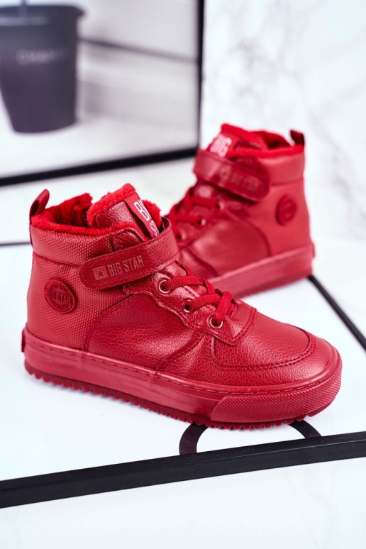 Zapatos deportivos infantiles abrigados Big Star GG374042 color rojo