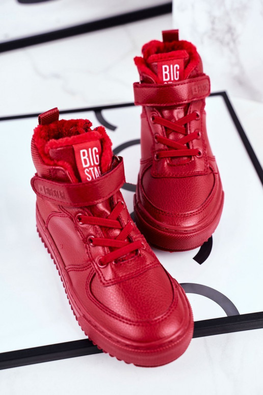 Zapatos deportivos infantiles abrigados Big Star GG374042 color rojo