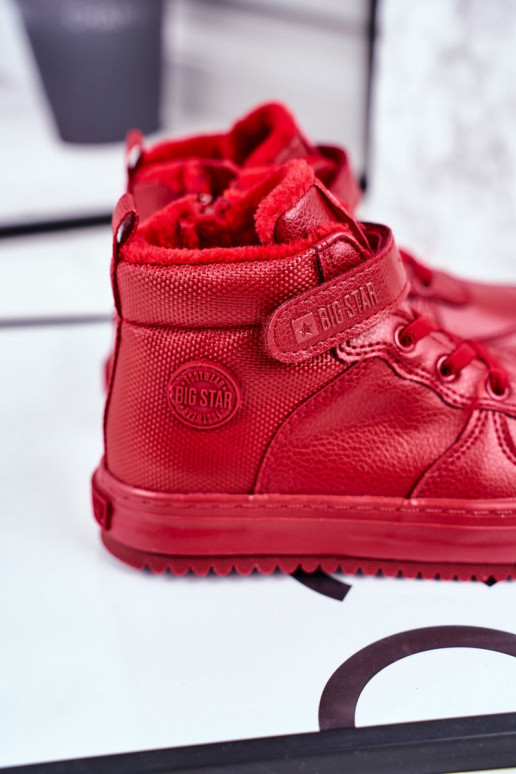 Zapatos deportivos infantiles abrigados Big Star GG374042 color rojo