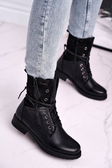 Botas masivas de moda en color negro Perfecto.