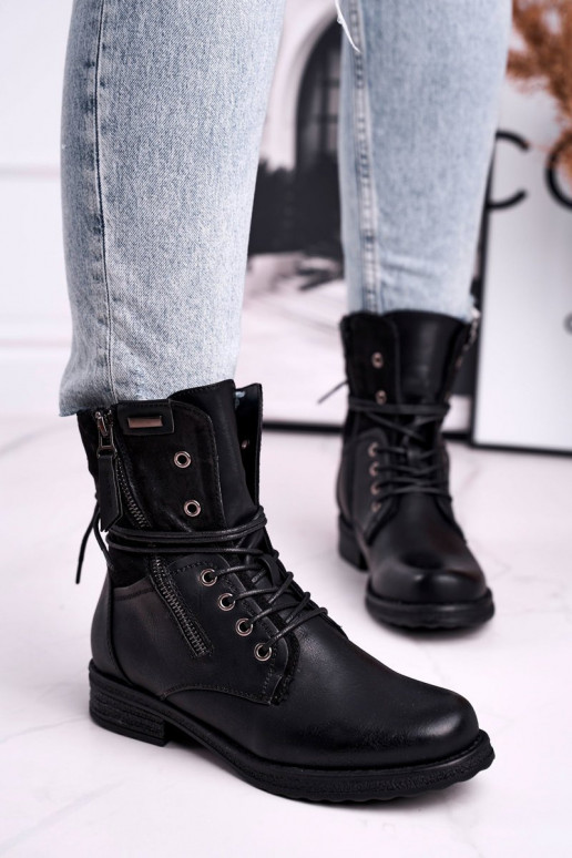 Botas masivas de moda en color negro Perfecto.