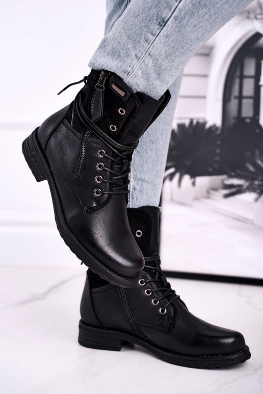 Botas masivas de moda en color negro Perfecto.