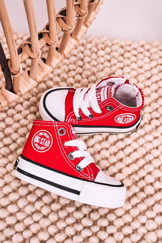 Calzado infantil de ocio con suela con cremalleras BIG STAR HH374190 color rojo