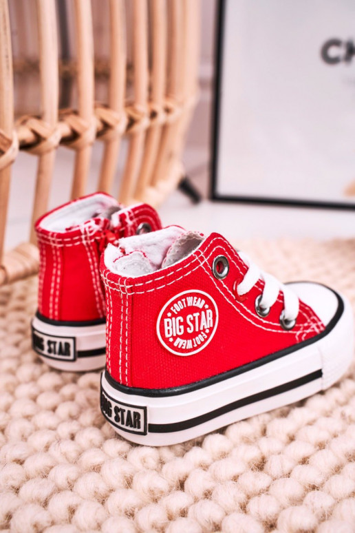 Calzado infantil de ocio con suela con cremalleras BIG STAR HH374190 color rojo