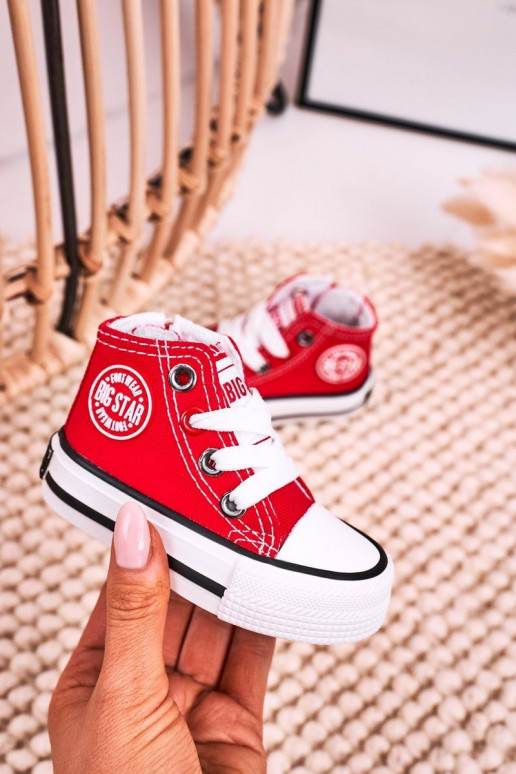 Calzado infantil de ocio con suela con cremalleras BIG STAR HH374190 color rojo