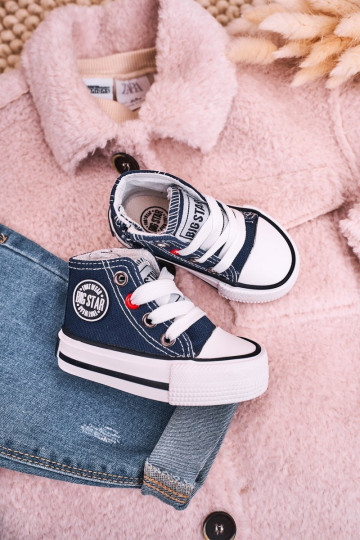 Calzado casual infantil con suela con cremalleras BIG STAR HH374189 azul oscuro