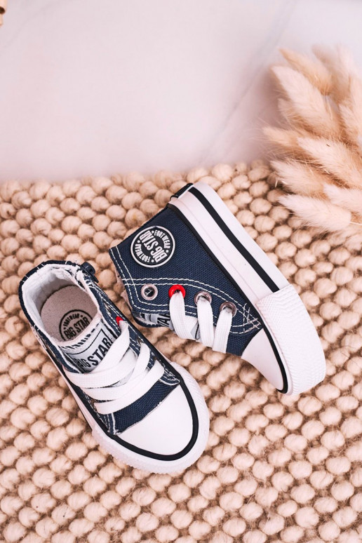 Calzado casual infantil con suela con cremalleras BIG STAR HH374189 azul oscuro