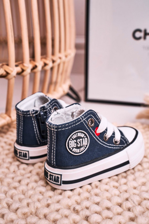 Calzado casual infantil con suela con cremalleras BIG STAR HH374189 azul oscuro