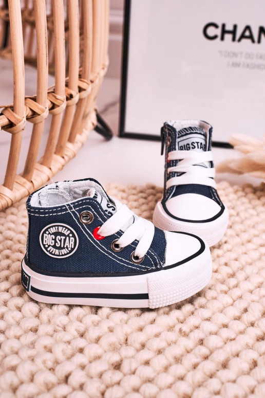 Calzado casual infantil con suela con cremalleras BIG STAR HH374189 azul oscuro