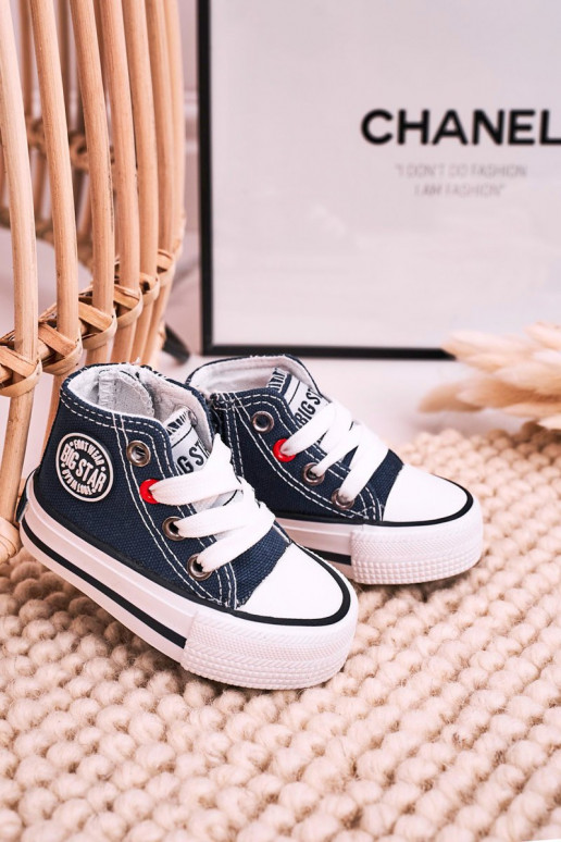 Calzado casual infantil con suela con cremalleras BIG STAR HH374189 azul oscuro