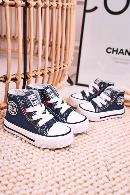 Calzado casual infantil con suela con cremalleras BIG STAR HH374189 azul oscuro