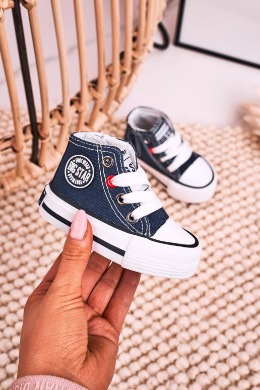 Calzado casual infantil con suela con cremalleras BIG STAR HH374189 azul oscuro