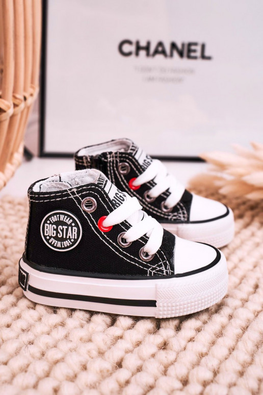 Calzado casual infantil con suela con cremalleras BIG STAR HH374188 color negro Calzado casual infantil con suela con cremalleras BIG STAR HH374188 color negro