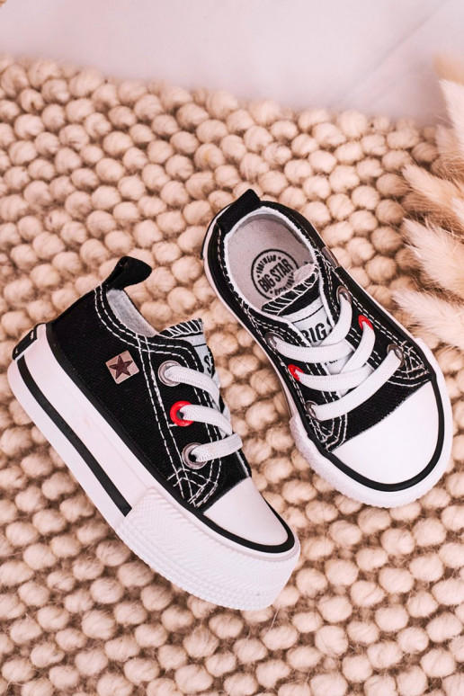 Deportivas infantiles de suela plana modelo clásico BIG STAR HH374194 color negro Deportivas infantiles de suela plana modelo clásico BIG STAR HH374194 color negro