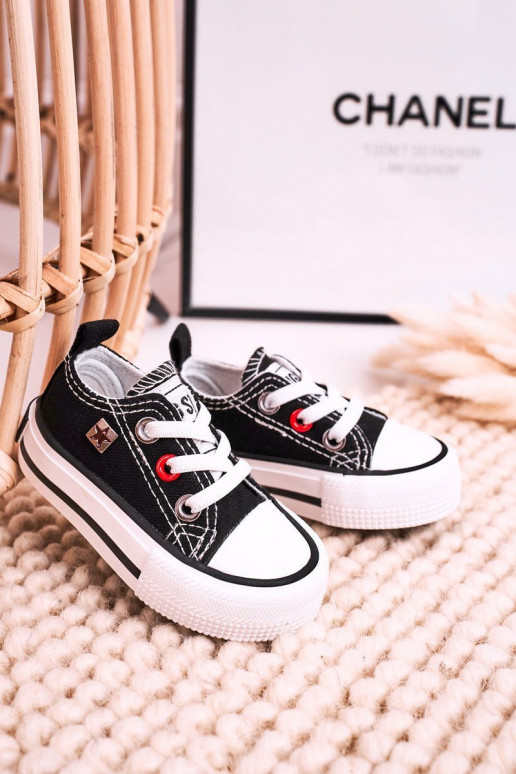 Deportivas infantiles de suela plana modelo clásico BIG STAR HH374194 color negro Deportivas infantiles de suela plana modelo clásico BIG STAR HH374194 color negro