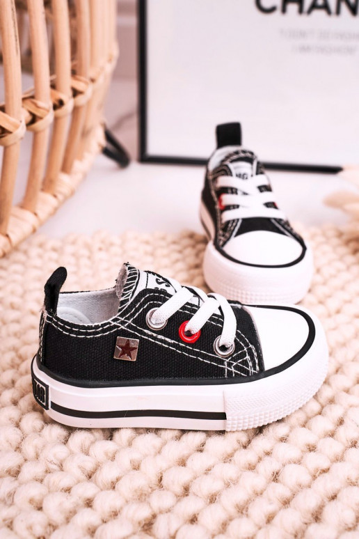 Deportivas infantiles de suela plana modelo clásico BIG STAR HH374194 color negro Deportivas infantiles de suela plana modelo clásico BIG STAR HH374194 color negro