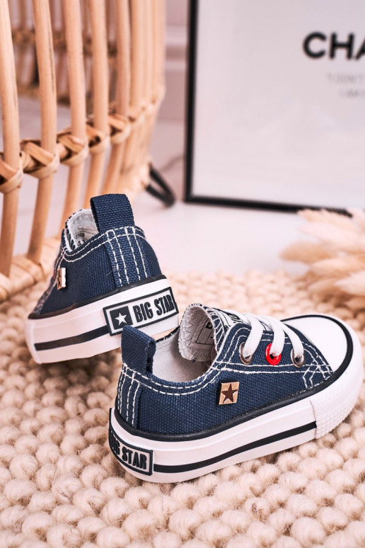 Deportivas infantiles de suela plana modelo clásico BIG STAR HH374195 azul oscuro