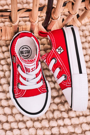 Deportivas infantiles de suela plana modelo clásico BIG STAR HH374196 color rojo