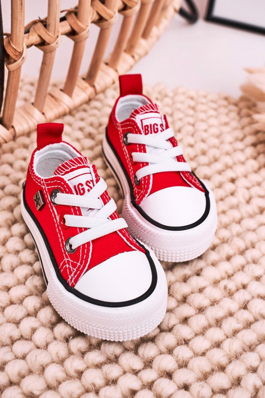 Deportivas infantiles de suela plana modelo clásico BIG STAR HH374196 color rojo