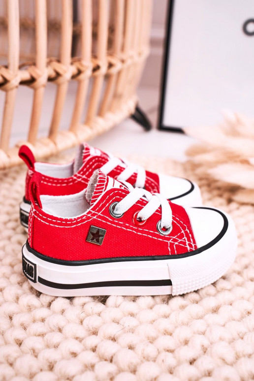 Deportivas infantiles de suela plana modelo clásico BIG STAR HH374196 color rojo