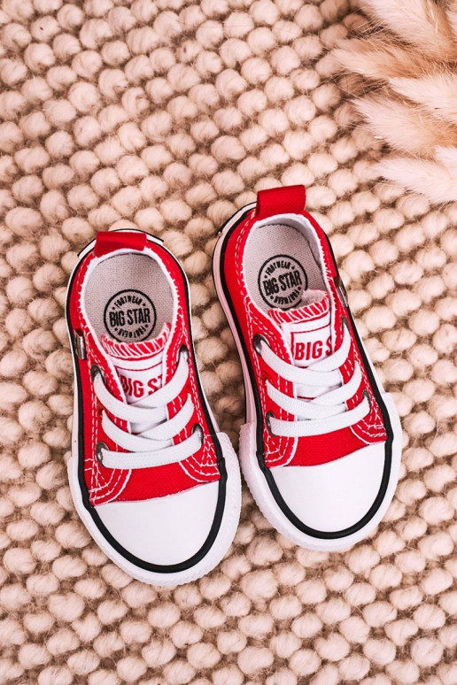Deportivas infantiles de suela plana modelo clásico BIG STAR HH374196 color rojo