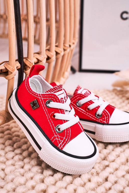 Deportivas infantiles de suela plana modelo clásico BIG STAR HH374196 color rojo