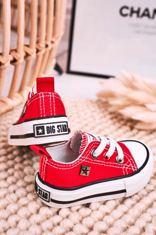 Deportivas infantiles de suela plana modelo clásico BIG STAR HH374196 color rojo