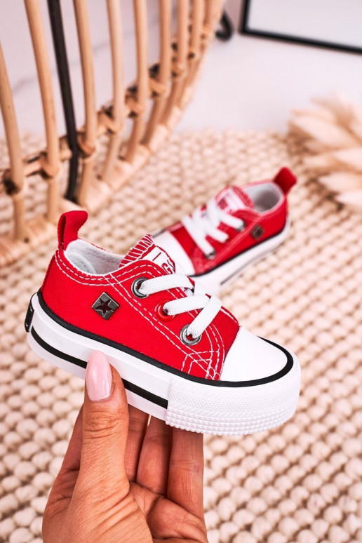 Deportivas infantiles de suela plana modelo clásico BIG STAR HH374196 color rojo