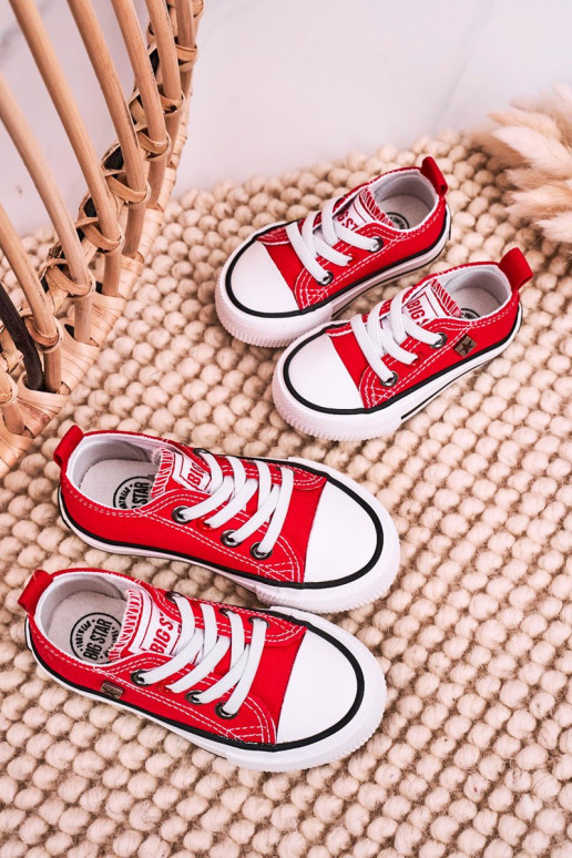 Deportivas infantiles de suela plana modelo clásico BIG STAR HH374196 color rojo