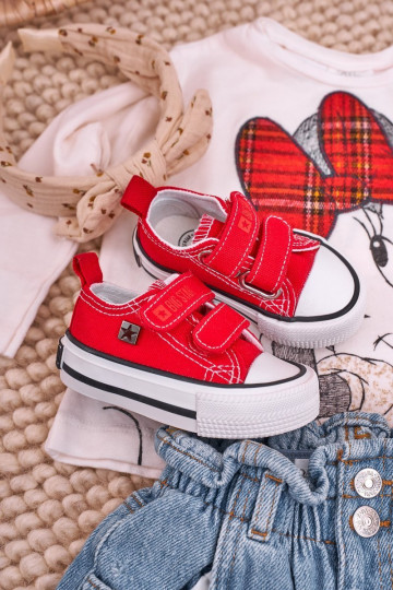 Calzado casual infantil con cierres adhesivos BIG STAR HH374202 color rojo