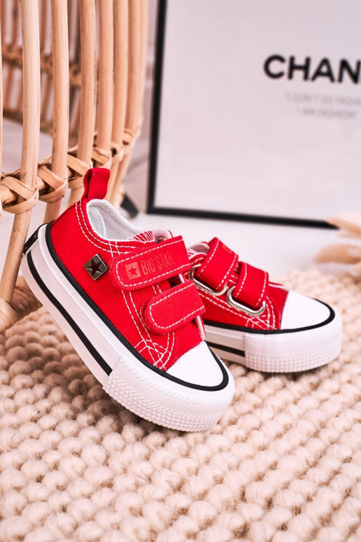 Calzado casual infantil con cierres adhesivos BIG STAR HH374202 color rojo