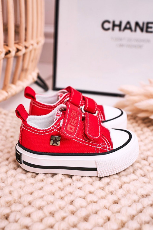 Calzado casual infantil con cierres adhesivos BIG STAR HH374202 color rojo