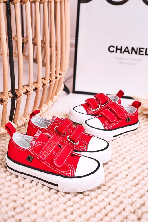 Calzado casual infantil con cierres adhesivos BIG STAR HH374202 color rojo
