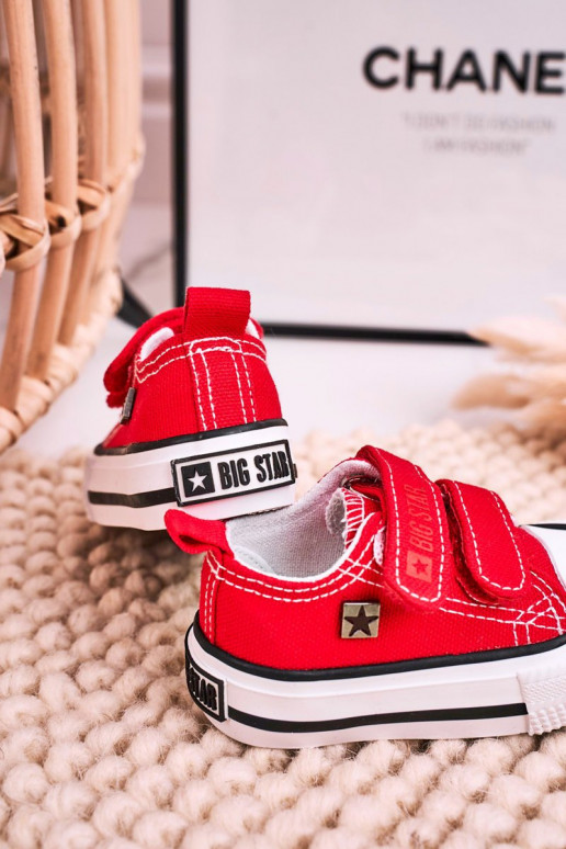 Calzado casual infantil con cierres adhesivos BIG STAR HH374202 color rojo
