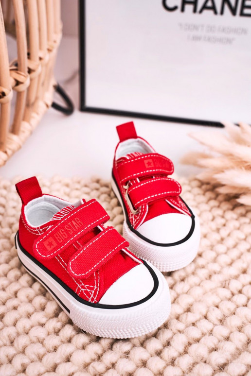 Calzado casual infantil con cierres adhesivos BIG STAR HH374202 color rojo
