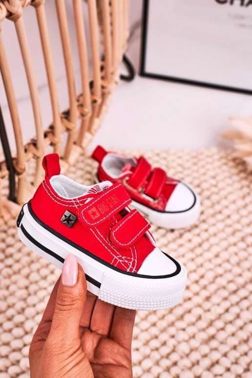 Calzado casual infantil con cierres adhesivos BIG STAR HH374202 color rojo