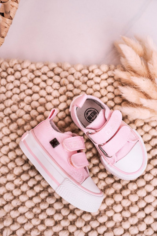 Calzado casual infantil con cierres adhesivos BIG STAR HH374203 color rosa