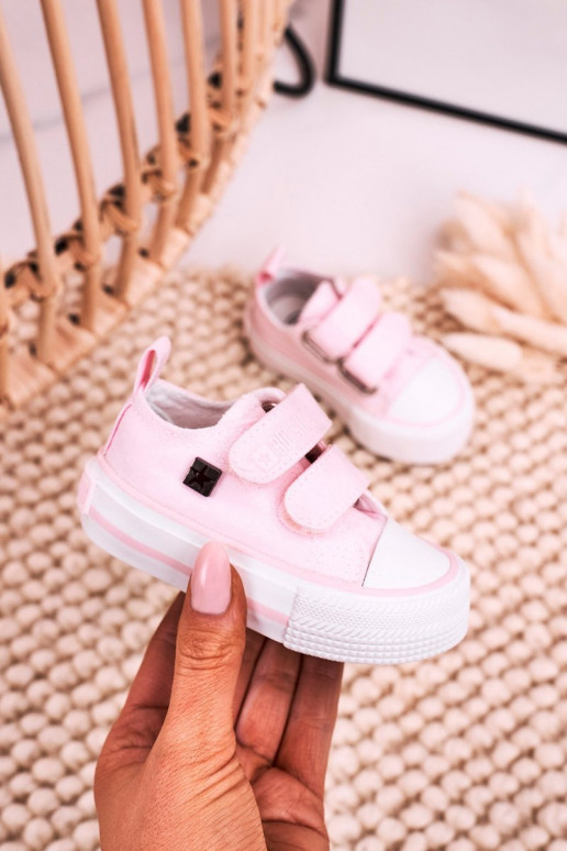 Calzado casual infantil con cierres adhesivos BIG STAR HH374203 color rosa