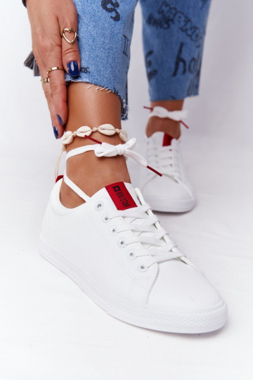 Deportivas de piel natural con rayas decorativas BIG STAR DD274685 color blanco