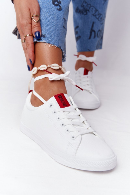 Deportivas de piel natural con rayas decorativas BIG STAR DD274685 color blanco