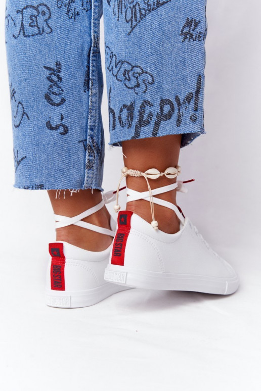 Deportivas de piel natural con rayas decorativas BIG STAR DD274685 color blanco