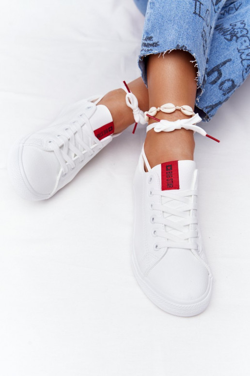 Deportivas de piel natural con rayas decorativas BIG STAR DD274685 color blanco