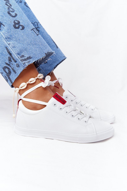 Deportivas de piel natural con rayas decorativas BIG STAR DD274685 color blanco