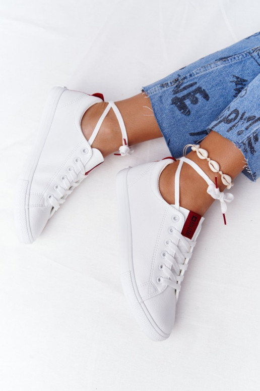 Deportivas de piel natural con rayas decorativas BIG STAR DD274685 color blanco