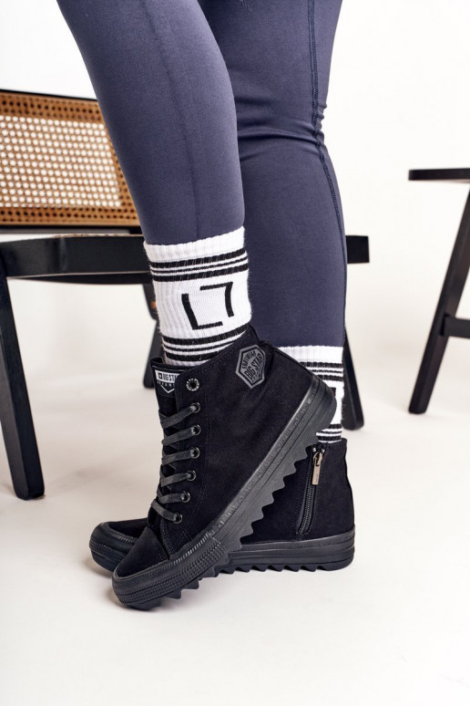 Zapatos casual con suela de suela ancha BIG STAR FF274244 color negro