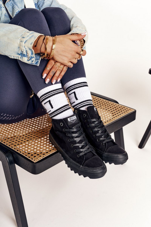Zapatos casual con suela de suela ancha BIG STAR FF274244 color negro