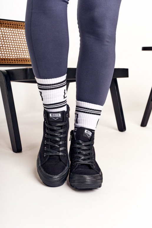 Zapatos casual con suela de suela ancha BIG STAR FF274244 color negro
